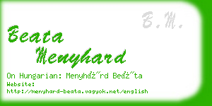 beata menyhard business card